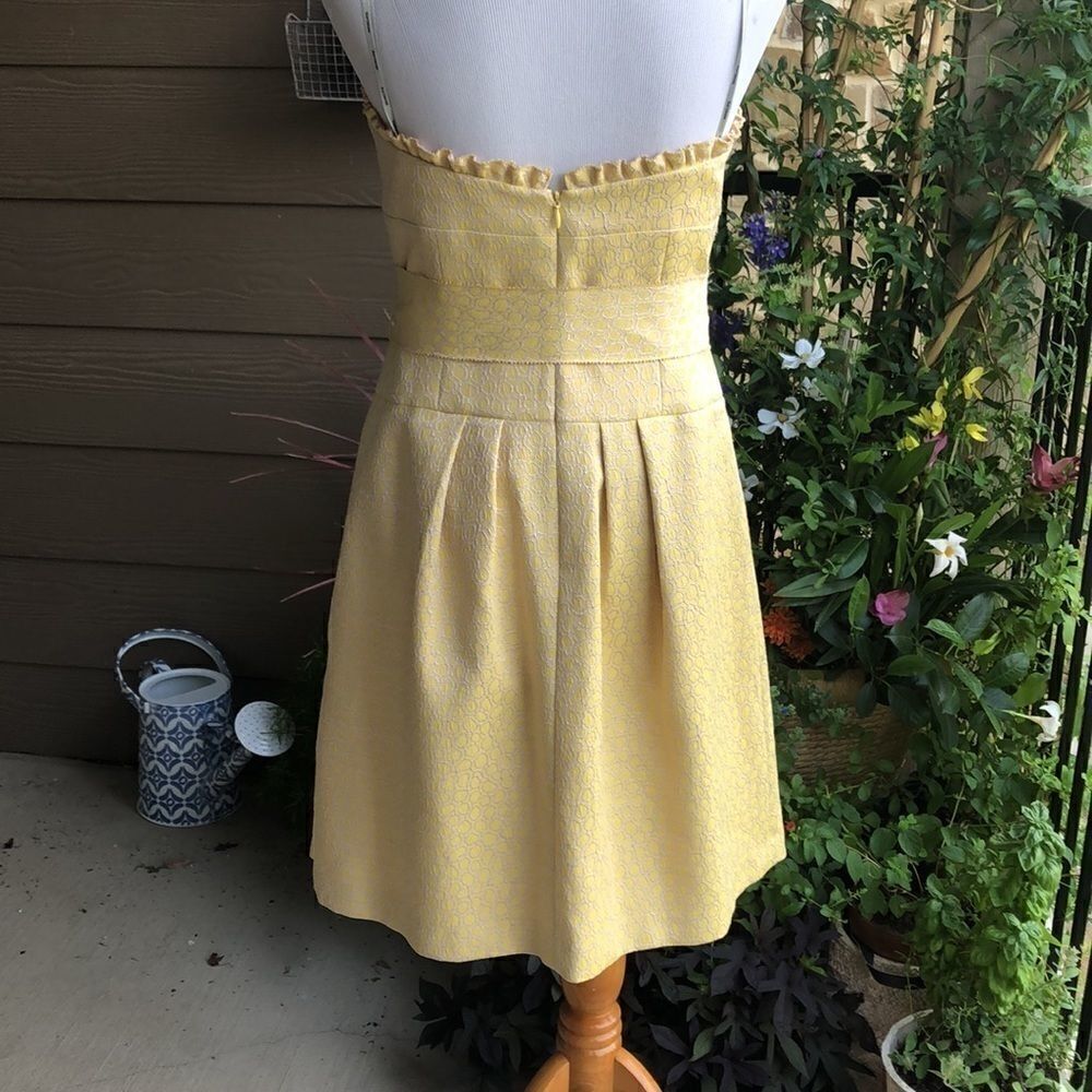 COPY - Kay Unger Gorgeous Pale Yellow Midi Cocktail Dress - Picture 6 of 12